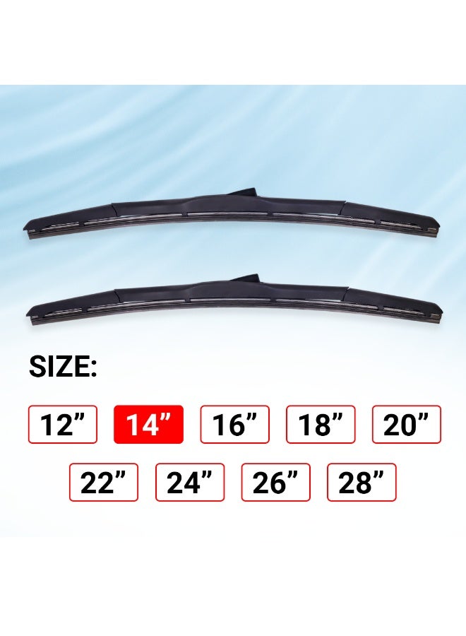 Prestige Pack of 2 Hybrid Wiper Blades - All-Season Universal Fit - 14 Inch - Image 5